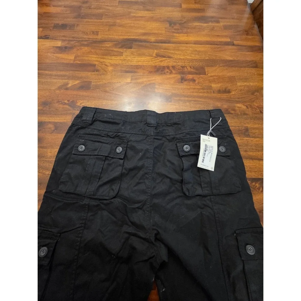 Matchstick Mens Cargo Black Pants Size 42 Straight Leg Cotton